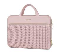 MOSISO Funda Portátil 16 Pulgadas, 15-15,6 Pulgadas Laptop Bolsa Compatible con MacBook Pro 16 M4 M3 M2 M1, HP DELL ASUS, Acolchada Diseño Espigas Trigo con Asa Bolsillo,Rosa