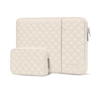 MOSISO Funda Portátil Compatible con MacBook Air 15 Pulgadas M5 M4 M3 M2 | 2026-2023/Pro A1990, 15 Surface Laptop 5/4/3,Bolso Vertical Acolchado Plano con Bolsillo y Estuche Pequeño,Arena