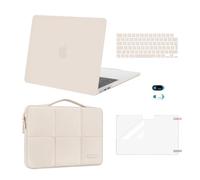 MOSISO Funda Rígida Compatible con MacBook Air 13 Pulgadas 2026 2025-2022 M5 A3449 M4 A3240 M3 A3113 M2 A2681, Seis Rejillas Bolsa Acolchada, Tapa Teclado&Cámara Web&Pantalla Protector, Arena