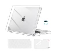 MOSISO Funda Rígida Compatible con MacBook Air 13 Pulgadas M4 M3 M2 2025 2024 2023 2022, A3240 A3113 A2681, Carcasa para MacBook Air 13,6&Tapa Teclado&Pantalla Protector&Cámara Web,Crystal Claro