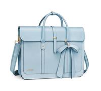 MOSISO Laptop Bolsa para Mujeres, 13-13,3 Inch Cuero PU Portátil Bolso Hombro Convertible a Mochila, 14 Pulgadas Messenger Bolso Trabajo Casual Maletín Viaje Computer Bolsa con Bowknot,Azul Aire
