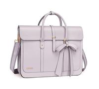 MOSISO Laptop Bolsa para Mujeres, 13-13,3 Inch Cuero PU Portátil Bolso Hombro Convertible a Mochila, 14 Pulgadas Messenger Bolso Trabajo Casual Maletín Viaje Computer Bolsa con Bowknot,Lila Polvo