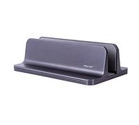 MOSISO Laptop Stand Vertical, Soporte de Escritorio de Aleación de Aluminio Muelle para Ahorrar Espacio Compatible con MacBook Air/Pro/Computadora/Notebook/Tableta y Otro Portátil,Espacio Gris