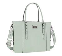 MOSISO Laptop Tote Bolsa (17-17,3 Pulgadas), PU Leather Bandolera Bolso Compatible con MacBook&Notebook Gran Capacidad con Compartimento Acolchado,Verde Salvia