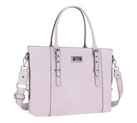 MOSISO Laptop Tote Bolsa (17-17,3 Pulgadas), PU Leather Bandolera Bolso Compatible con MacBook&Notebook Gran Capacidad con Compartimento Acolchado,Lila Polvo