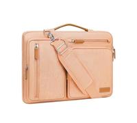 MOSISO Maletín Portátil 13,3 Pulgadas, 360 Protectora Laptop Bandolera Compatible con MacBook Pro 14,HP,Dell,Lenovo, Lateral Abierta Mensajero Bolsa con 4 Cremallera Bolsillos,Naranja Pastel