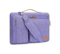 MOSISO Maletín Portátil 14 Pulgadas, 360 Protectora Laptop Bandolera Compatible con MacBook, HP, Dell,Asus Notebook, Lateral Abierta Mensajero Bolsa con 4 Cremallera Bolsillos,Púrpura
