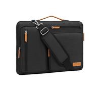 MOSISO Maletín Portátil 14 Pulgadas, 360 Protectora Laptop Bandolera Compatible con MacBook, HP, Dell,Asus Notebook, Lateral Abierta Mensajero Bolsa con 4 Cremallera Bolsillos,Negro