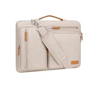 MOSISO Maletín Portátil 15-15,6 Pulgadas, 360 Protectora Laptop Bandolera Compatible con MacBook Pro 16,HP,Dell,Lenovo, Lateral Abierta Mensajero Bolsa con 4 Cremallera Bolsillos,Arena