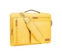 MOSISO Maletín Portátil 15-15,6 Pulgadas, 360 Protectora Laptop Bandolera Compatible con MacBook Pro 16,HP,Dell,Lenovo, Lateral Abierta Mensajero Bolsa con 4 Cremallera Bolsillos,Amarillo