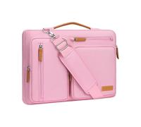 MOSISO Maletín Portátil 15-15,6 Pulgadas, 360 Protectora Laptop Bandolera Compatible con MacBook Pro 16,HP,Dell,Lenovo, Lateral Abierta Mensajero Bolsa con 4 Cremallera Bolsillos,Rosa