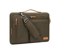 MOSISO Maletín Portátil 15-15,6 Pulgadas, 360 Protectora Laptop Bandolera Compatible con MacBook Pro 16,HP,Dell,Lenovo, Lateral Abierta Mensajero Bolsa con 4 Cremallera Bolsillos,Marrón Carobo