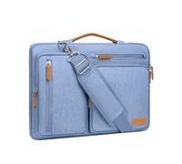 MOSISO Maletín Portátil 15-15,6 Pulgadas, 360 Protectora Laptop Bandolera Compatible con MacBook Pro 16,HP,Dell,Lenovo, Lateral Abierta Mensajero Bolsa con 4 Cremallera Bolsillos,Azul Celeste