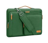 MOSISO Maletín Portátil 15-15,6 Pulgadas, 360 Protectora Laptop Bandolera Compatible con MacBook Pro 16,HP,Dell,Lenovo, Lateral Abierta Mensajero Bolsa con 4 Cremallera Bolsillos,Verde Jungla