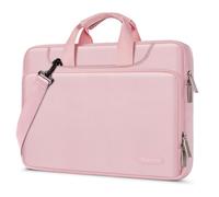 MOSISO Maletín Portátil 16 Pulgadas, 360 Protectora Bolsa Bandolera Laptop Compatible con MacBook MacBook Air 15 M4 M3 M2/Pro 16, HP, Dell, Lenovo, Asus, Mangas a Juego con Cinturón,Rosa