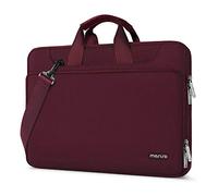 MOSISO Maletín Portátil 16 Pulgadas, 360 Protectora Bolsa Bandolera Laptop Compatible con MacBook MacBook Air 15 M4 M3 M2/Pro 16, HP, DELL, Lenovo, ASUS, Mangas a Juego con Cinturón,Vino Rojo