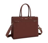 MOSISO Maletín Portátil para Mujer, 15,6 Pulgadas Bolsa Tote Laptop, Bolsa Trabajo Piel Estanco Bolsillo Frente Cierre Magnetic, Gran Capacity Bolso Hombro Computer para Profesor Oficina Viaje,Marrón