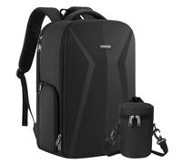 MOSISO Mochila Cámara, Bolso para Cámara DSLR/SLR/Sin Espejo, Waterproof | Estuche Rígido con Funda Objetivo &Soporte Trípode&15,6" Compartimento Portátil Compatible con Canon/Nikon/Sony,Negro