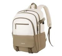 MOSISO Mochila Portátil para Hombre y Mujer, 15,6 Pulgadas Mochila para Ordenador Viajes y Senderismo, Antirrobo Ligera Mochilas, Bolso Personal Ideal para Trabajo Fines de Semana Negocios,Beige&Caqui