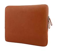 MOSISO PU Funda Protectora Compatible con MacBook Pro 16 Pulgadas 2021 M1 | A2485/2019-2020 A2141/Pro Retina 15 A1398, 15-15,6 pulgadas Portátil,Bolso Impermeable Acolchada de Cuero,Marrón