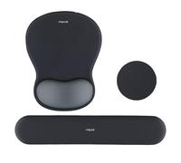 MOSISO Soporte de Muñeca para Alfombrilla Ratón&Teclado, Alfombrilla Ratón Ergonómica Curvada&Base Non-Slip para Aliviar Dolor Hogar&Oficina&Facilitar Mecanografía&Forro Silicona,Gris Pizarra