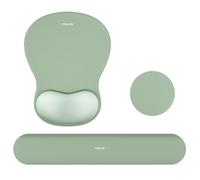 MOSISO Soporte de Muñeca para Alfombrilla Ratón&Teclado, Alfombrilla Ratón Ergonómica Curvada&Base Non-Slip para Aliviar Dolor Hogar&Oficina&Facilitar Mecanografía&Forro Silicona,Verde