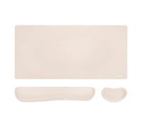 MOSISO Teclado Alfombrilla Ratón Set, Mouse Pad Gaming Grande&Wrist Rest Teclado&Wrist Rest, Muñequera Ayuda Antidolor con Espuma Memoria Home Office Mousepad Non-Slip Easy Typing Cushion,Albaricoque