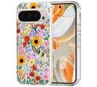 MOSNOVO Funda Google Pixel 9 Pro XL - Carcasa de TPU+PC Transparente, Delgada, [protección contra caídas de 6,6 pies/antidesprendimiento] - Florecer y Bloom