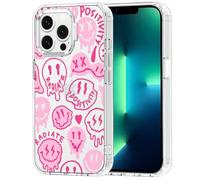MOSNOVO Funda iPhone 13 Pro - Carcasa de TPU+PC Transparente, Delgada, [protección contra caídas de 6,6 pies/antidesprendimiento] - Sonrisas goteando Rosa