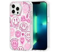 MOSNOVO Funda iPhone 13 Pro MAX - Carcasa de TPU+PC Transparente, Delgada, [protección contra caídas de 6,6 pies/antidesprendimiento] - Sonrisas goteando Rosa