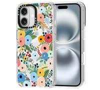 MOSNOVO Funda iPhone 16 Plus - Carcasa de TPU+PC Transparente, Delgada, [protección contra caídas de 6,6 pies/antidesprendimiento] - Jardín Floral Pastel