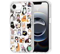 MOSNOVO Funda iPhone 17e / iPhone 16e, [Protección contra Caídas de Grado Militar hasta 2 m] [Tecnología Anti-despegue] Carcasa Transparente Antigolpes de TPU - Gatos Lindos