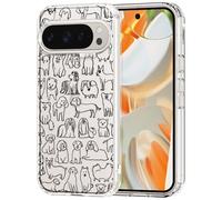 MOSNOVO Funda para Google Pixel 9 Pro XL - Carcasa de TPU+PC Transparente, Delgada, [protección contra caídas de 6,6 pies/antidesprendimiento] - Perro Doodle