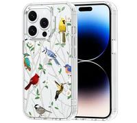 MOSNOVO Funda para iPhone 14 Pro, [Protección contra Caídas de Grado Militar hasta 2 m] [Tecnología Anti-despegue] Carcasa Transparente Antigolpes de TPU - Wild Bird