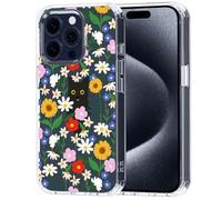 MOSNOVO Funda para iPhone 15 Pro - Carcasa de TPU+PC Transparente, Delgada, [protección contra caídas de 6,6 pies/antidesprendimiento] - Gato Negro en el jardín