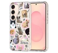 MOSNOVO Funda Samsung Galaxy S25 - Carcasa de TPU+PC Transparente, Delgada, [protección contra caídas de 6,6 pies/antidesprendimiento] - La Brigada de los Gatos