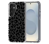 MOSNOVO Funda Samsung Galaxy S25 - Carcasa de TPU+PC Transparente, Delgada, [protección contra caídas de 6,6 pies/antidesprendimiento] - Estampado de Leopardo Negro