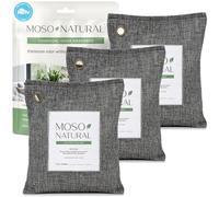 Moso Natural Bolsa purificadora de aire de 200 g (paquete de 3) absorbente de olores de carbón de bambú para el hogar y el automóvil, eliminador de olores de armario, desodorante de habitación pequeña