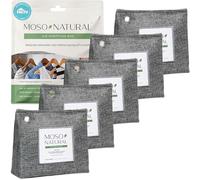 Moso Natural Bolsa purificadora de aire de 300 g, paquete de 5. Un eliminador de olores sin olor para armarios, baños, lavanderías, áreas de mascotas. Absorbente de olores de carbón de bambú Moso de