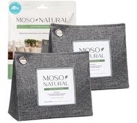 Moso Natural Bolsa purificadora de aire de 600 g (2 unidades). Un eliminador de olores sin olor para cocinas, dormitorios, salas de estar, zonas de mascotas. Absorbente de olores de carbón de bambú