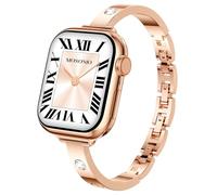 Mosonio Correa delgada compatible con correas de Apple Watch de 46 mm, 45 mm, 44 mm, 49 mm, 42 mm (Series 3/2/1) para mujer, elegante correa de metal fina ajustable para iWatch Ultra Series 11, 10, 9