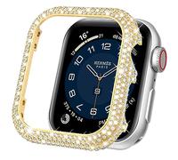 Mosonio Funda compatible con Apple Watch de 1.575 pulgadas, funda de metal brillante completa para mujer, funda protectora para iWatch Series 6, 5, 4, SE (dorado, 1.575 pulgadas)