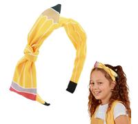 MOSOTECH Diadema de profesora de regreso a clases para mujer, diadema de lápiz amarillo, accesorios para el cabello para trajes de profesores, diadema escolar para adolescentes, regalos de