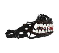 Mospa de perro de Halloween con dientes - Máscara de de la cesta creativa para perros pequeños, medianos y grandes | Brans de respiración, ajustables, anti-, anti-presa, anti-atesoramiento |