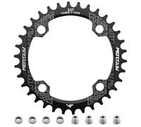 MospdyGear Cadena de bicicleta redonda 104 BCD disponible en 32T, 34T, 36T, 38T, diseño estrecho para bicicleta de montaña y bicicleta de carretera, compatible con sistemas de 7/8/9/10/11 velocidades