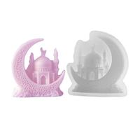 Mosque Candle Mold, Holiday Candle Mold, 3D Silicone Home Decor for Holiday Birthday Party Offices Home Room Desk Desktop School Dormitory Apartment Fondant Soap Baking Chocolate