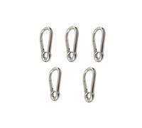 Mosquetón 1-5 uds M4 M5 M6 M7 M8 304 mosquetón de resorte de acero inoxidable gancho de anillo de bloqueo de enlace rápido grillete a presión gancho de sujeción de cadena(WIth band M7,5 PCS)