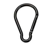 Mosquetón 10cm - Mosquetón de Aluminio Negro | Gancho de Resorte Grande para Mochila y Camping, Capacidad de Carga de 25kg, Llavero con en D, Bucle de Conexión Extra Grande, 1 Pieza