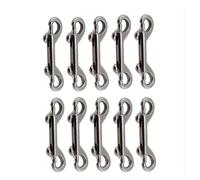 Mosqueton 10PCS Stainless Steel 316 Marine Double Ended Snap Hook 90mm 100mm 115mm Heavy Duty For Diving Double Snap Hook(90mm)