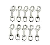 Mosqueton 10PCS Stainless Steel 316 Oval Single End Swivel Eye Bolt Snap Hook 65mm 72mm(65.0mm)